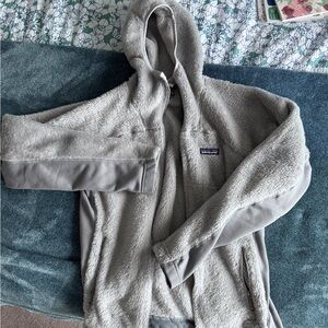 Patagonia Light Gray Sherpa Fleece Hoodie